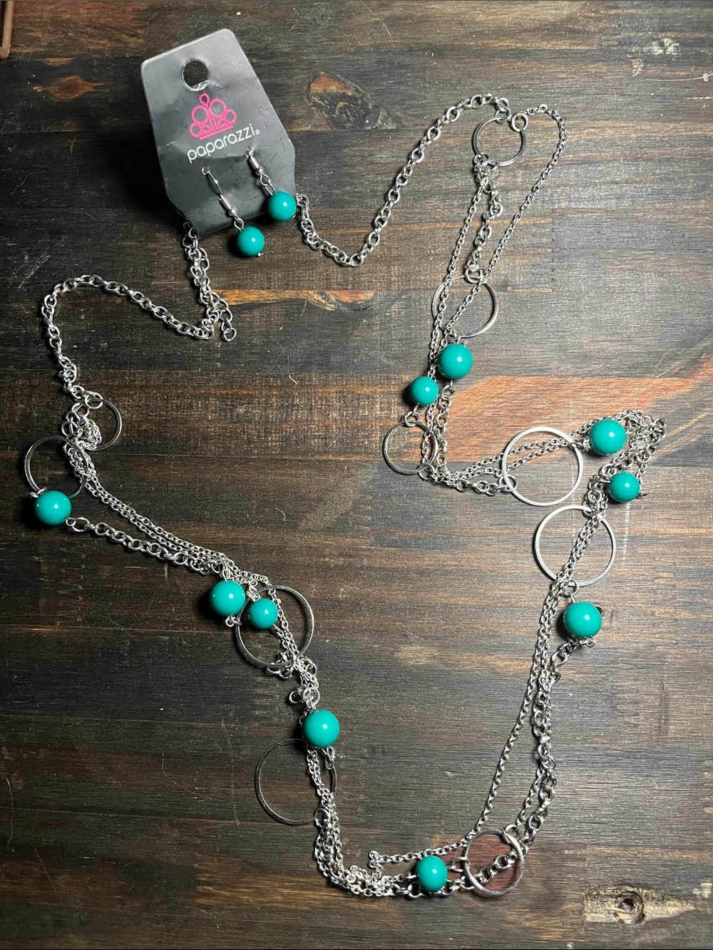 ⭐️3/$15⭐️ paparazzi Silver Layered Necklace with Turquoise Beads
